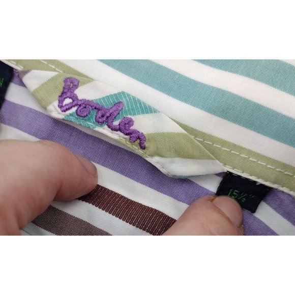 Boden Striped Button‎ Down Long Sleeve Men's (15 1/2) Shirt - Picture 5 of 7